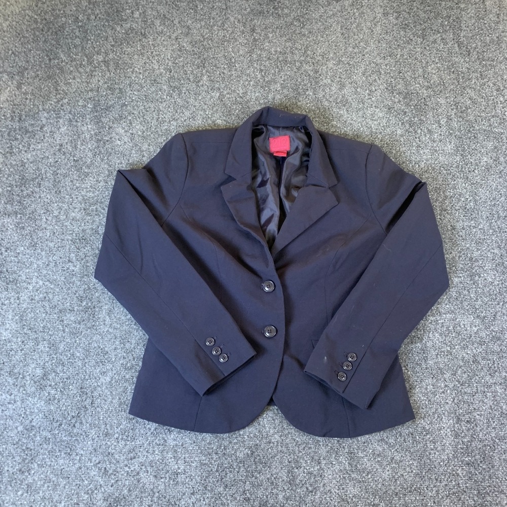 212 Collection Blazer Jacket Womens 10 Navy Blue Notch Lapel Single Breasted
